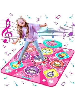 Pink Musical Dance Mat for Kids - Interactive Play Carpet